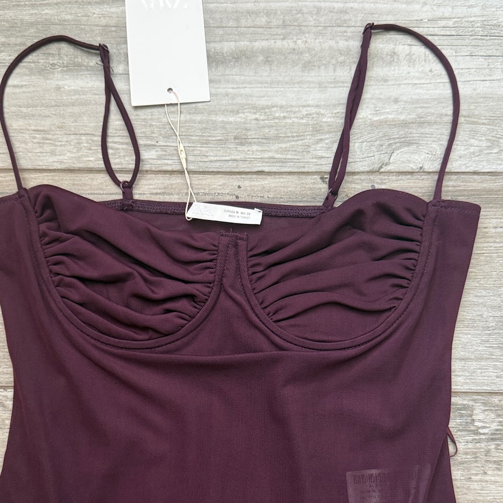 Zara Plum Ruched Bust Bodysuit